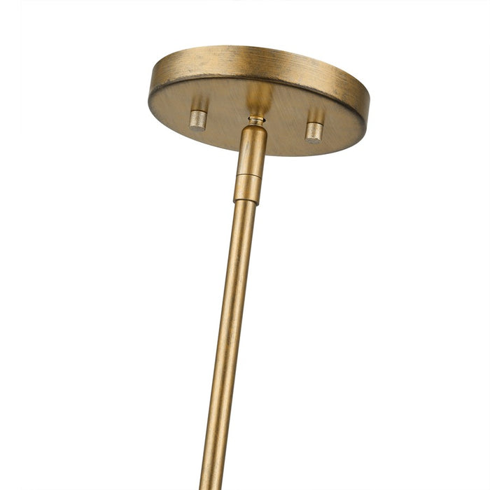 Livex Weavington 3Lt Pendant Chandelier, Gold/Rustic Walnut