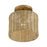 Livex Weavington 1Lt Small Semi-Flush, Gold/Hand-Woven Rustic Walnut