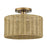 Livex Weavington 1Lt Medium Semi-Flush, Gold/Rustic Walnut