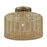 Livex Weavington 1Lt Medium Semi-Flush, Gold/Rustic Walnut