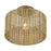 Livex Weavington 1Lt Medium Semi-Flush, Gold/Rustic Walnut