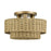 Livex Weavington 3Lt 15" Dia Semi-Flush, Gold/Rustic Walnut