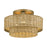 Livex Weavington 3Lt 15" Dia Semi-Flush, Gold/Rustic Walnut