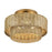 Livex Weavington 3Lt 15" Dia Semi-Flush, Gold/Rustic Walnut