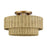 Livex Weavington 3Lt 18" Dia Semi-Flush, Gold/Rustic Walnut