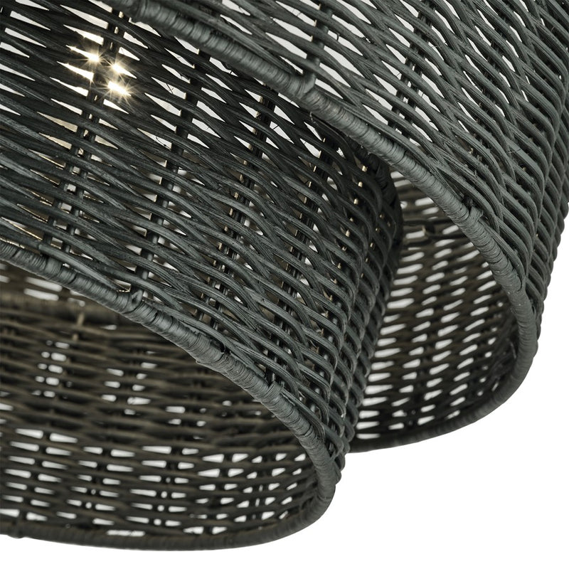 Livex Weavington 3Lt 18" Dia Semi-Flush, Black/Charred Gray