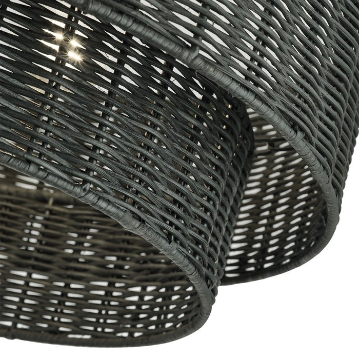 Livex Weavington 3Lt 18" Dia Semi-Flush, Black/Charred Gray