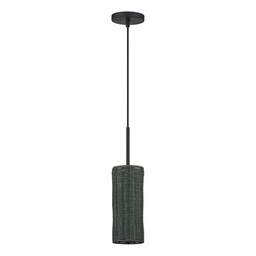 Livex Weavington 1Lt 5" Dia Mini Pendant, Black/Charred Gray