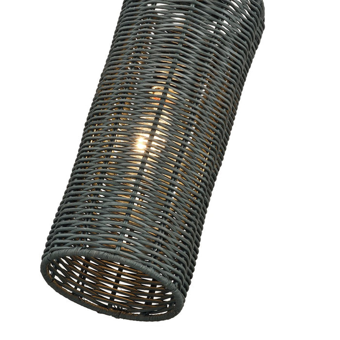 Livex Weavington 1Lt 5" Dia Mini Pendant, Black/Charred Gray