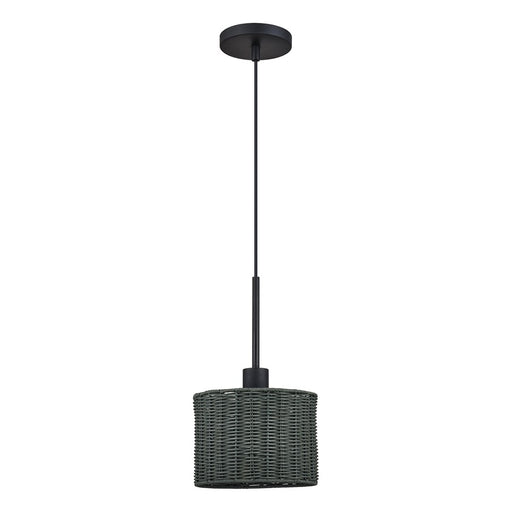 Livex Weavington 1Lt 8.5" Dia Mini Pendant, Black/Charred Gray