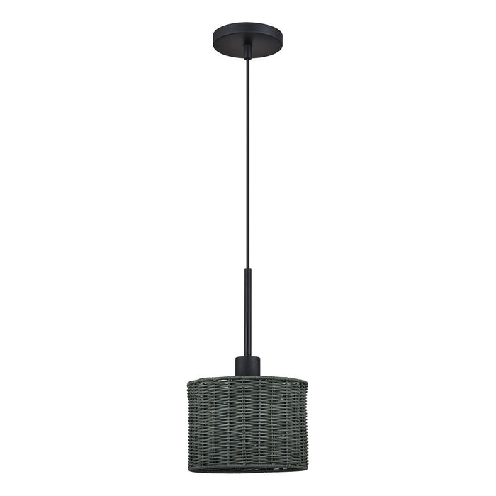 Livex Weavington 1Lt 8.5" Dia Mini Pendant, Black/Charred Gray