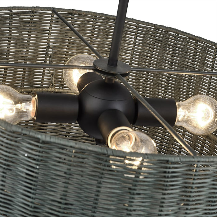 Livex Weavington 4Lt Pendant Chandelier, Black/Charred Gray