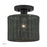 Livex Weavington 1Lt Small Semi-Flush, Black/Hand-Woven Charred Gray - 60116-04