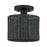 Livex Weavington 1Lt Small Semi-Flush, Black/Hand-Woven Charred Gray