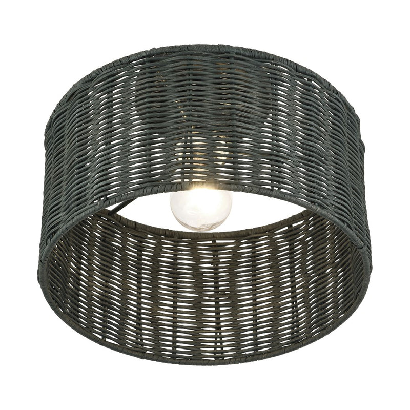 Livex Weavington 1Lt Medium Semi-Flush, Black/Charred Gray