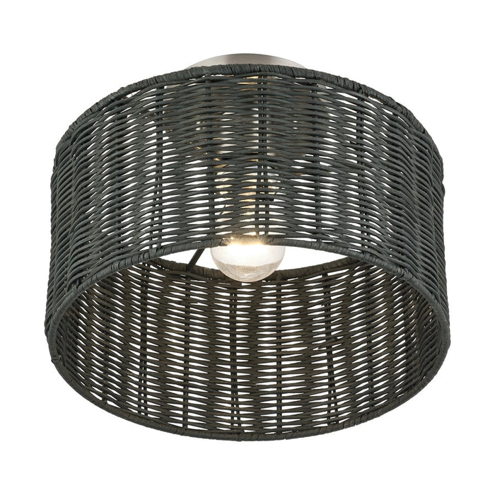Livex Weavington 1Lt Medium Semi-Flush, Nickel/Charred Gray
