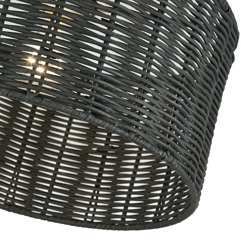 Livex Weavington 1Lt Medium Semi-Flush, Nickel/Charred Gray