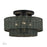Livex Weavington 3Lt 15" Dia Semi-Flush, Black/Charred Gray - 60118-04