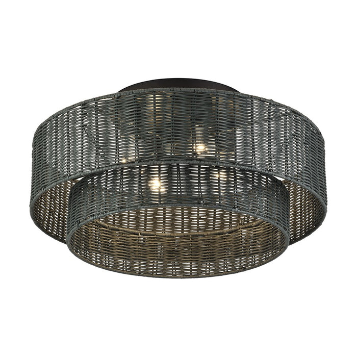 Livex Weavington 4Lt Extra Large Semi-Flush, Black/Charred Gray
