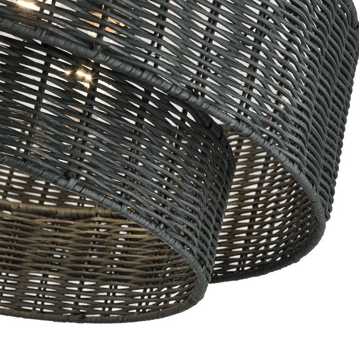 Livex Weavington 4Lt Extra Large Semi-Flush, Black/Charred Gray