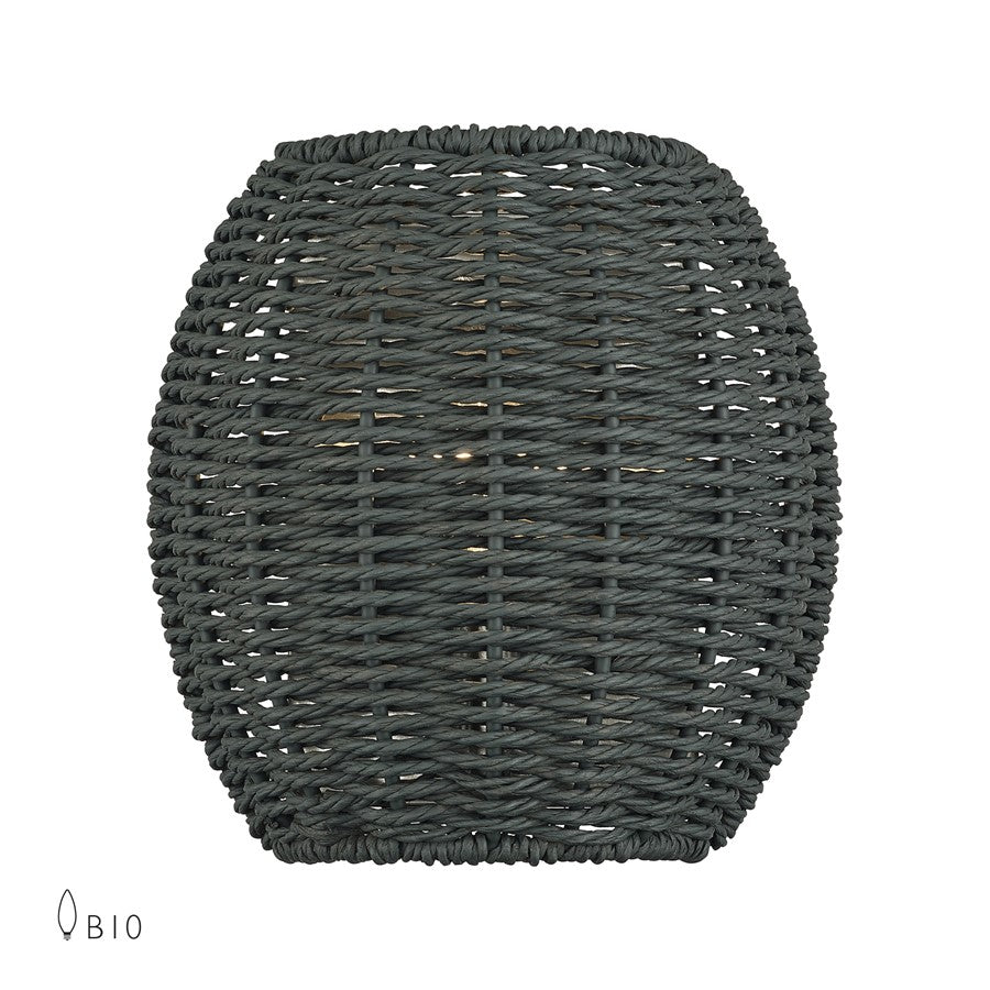 Livex Deluna 1Lt ADA Sconce, Black/Hand-Woven Black - 60150-91