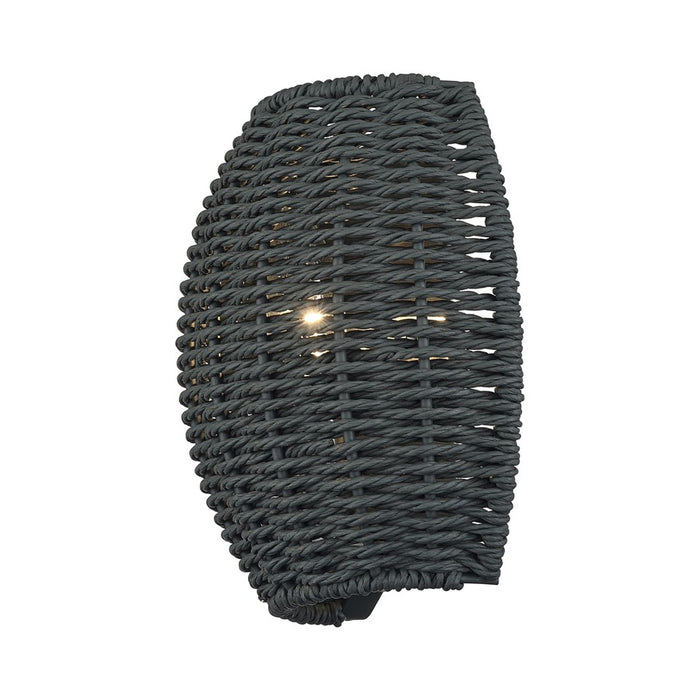 Livex Deluna 1Lt ADA Sconce, Black/Hand-Woven Black