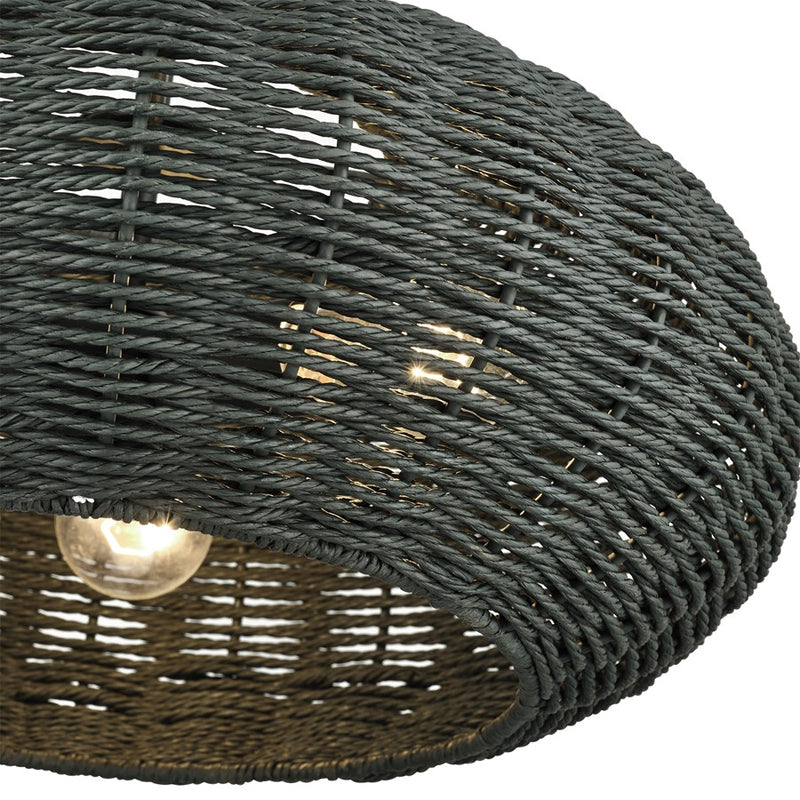Livex Deluna 3Lt Pendant Chandelier, Black/Hand-Woven Black