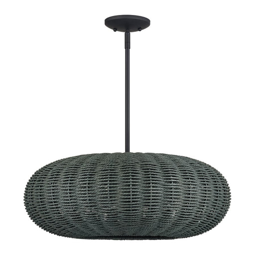 Livex Deluna 5Lt Pendant Chandelier, Black/Hand-Woven Black