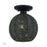 Livex Deluna 1Lt Small Semi-Flush, Black/Hand-Woven Black - 60156-04