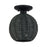 Livex Deluna 1Lt Small Semi-Flush, Black/Hand-Woven Black
