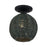Livex Deluna 1Lt Small Semi-Flush, Black/Hand-Woven Black