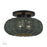 Livex Deluna 3Lt 14" Dia Semi-Flush, Black/Hand-Woven Black - 60157-04