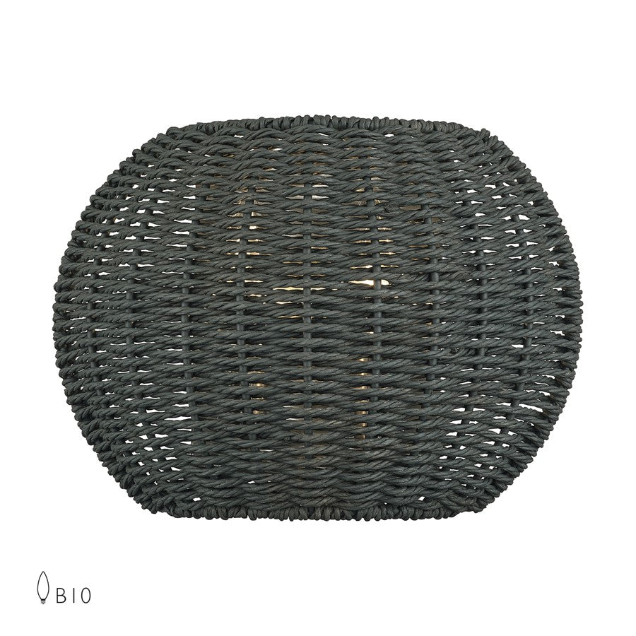 Livex Deluna 2Lt ADA Sconce, Black/Hand-Woven Black - 60159-91