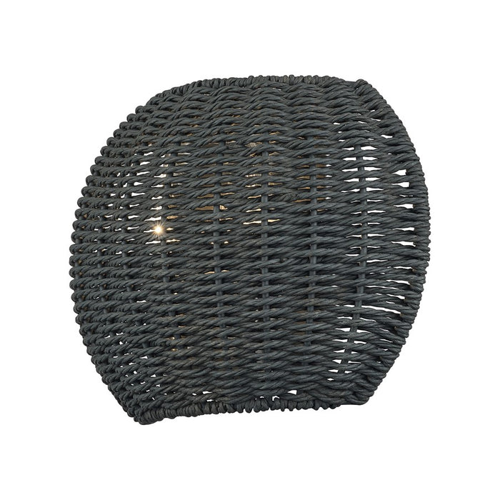 Livex Deluna 2Lt ADA Sconce, Black/Hand-Woven Black