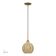 Livex Summervine 1Lt Mini Globe Pendant, Gold/French Beige - 60201-48