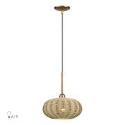 Livex Summervine 1Lt Pendant, Gold/Hand-Woven French Beige - 60203-48