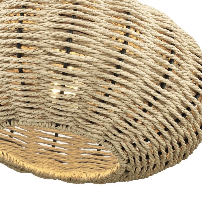 Livex Summervine 1Lt Pendant, Gold/Hand-Woven French Beige
