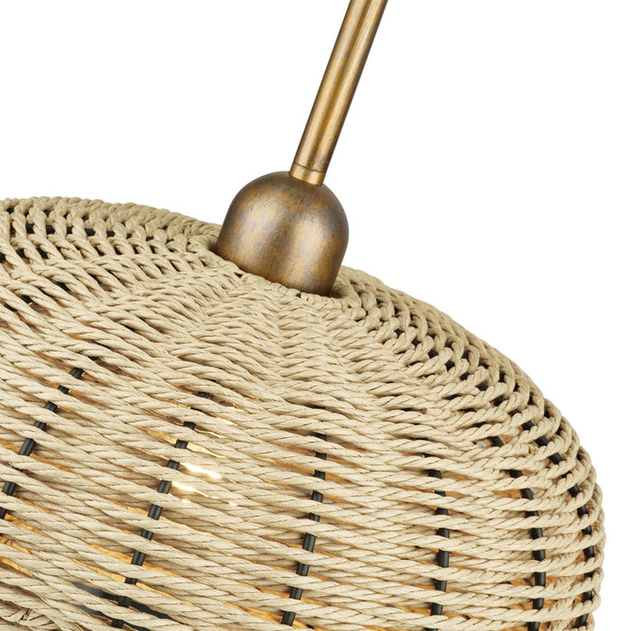 Livex Summervine 1Lt Pendant, Gold/Hand-Woven French Beige