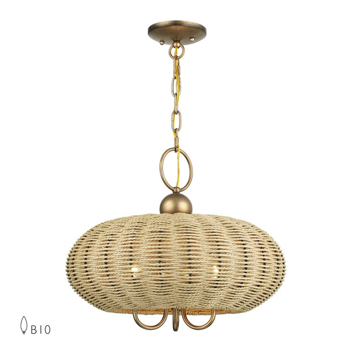 Livex Summervine 3Lt Pendant Chandelier, Gold/French Beige - 60204-48