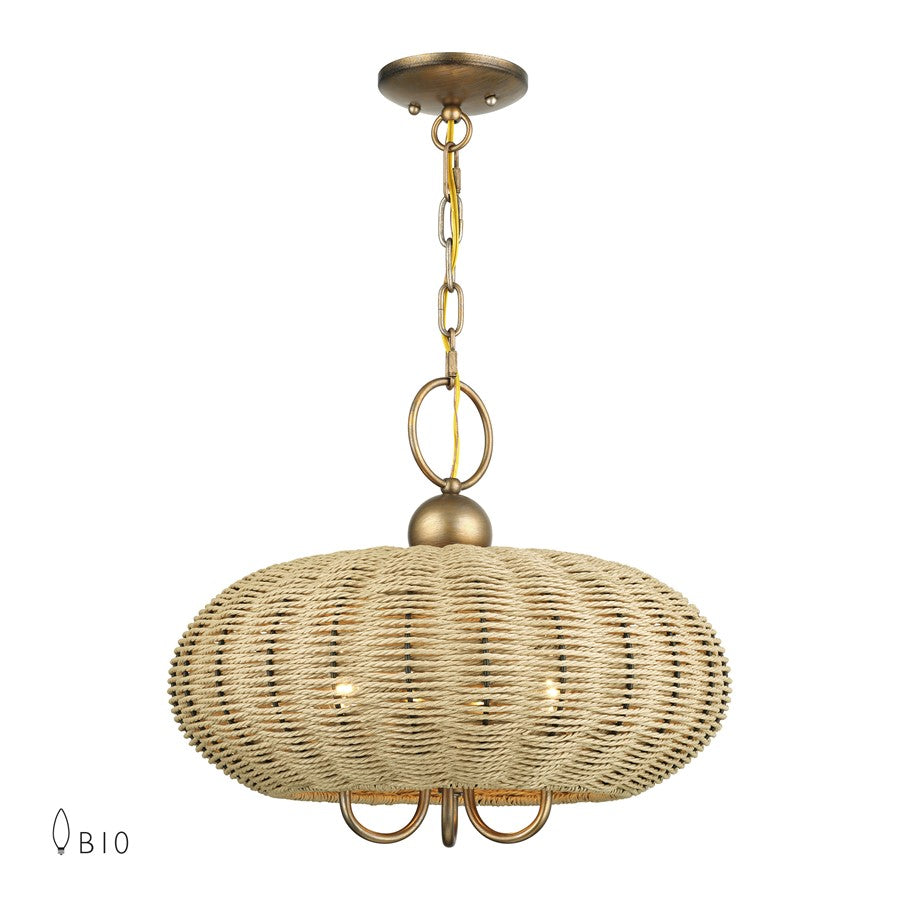 Livex Summervine 3Lt Pendant Chandelier, Gold/French Beige - 60204-48