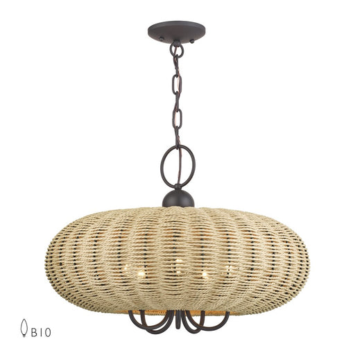 Livex Summervine 5Lt Pendant Chandelier, Bronze/French Beige - 60205-07