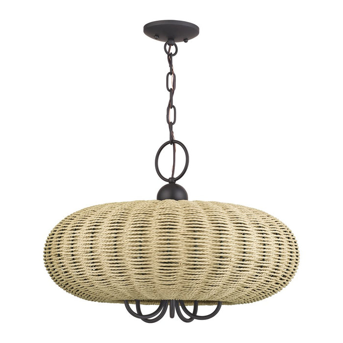 Livex Summervine 5Lt Pendant Chandelier, Bronze/French Beige