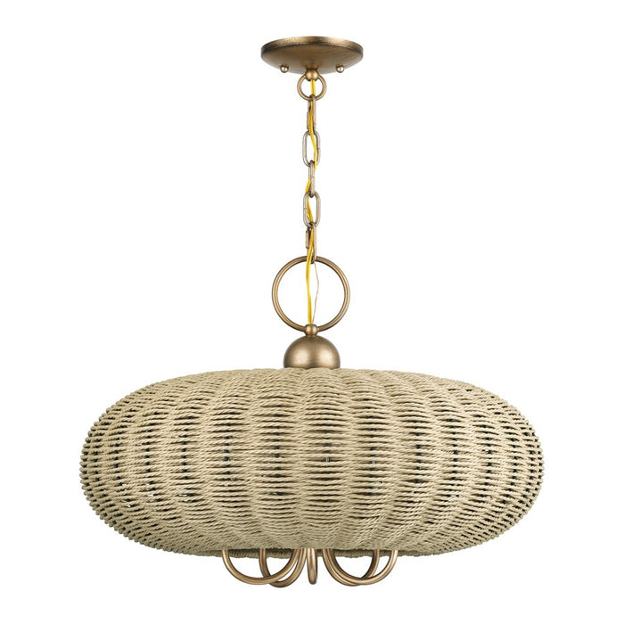 Livex Summervine 5Lt Pendant Chandelier, Gold/French Beige