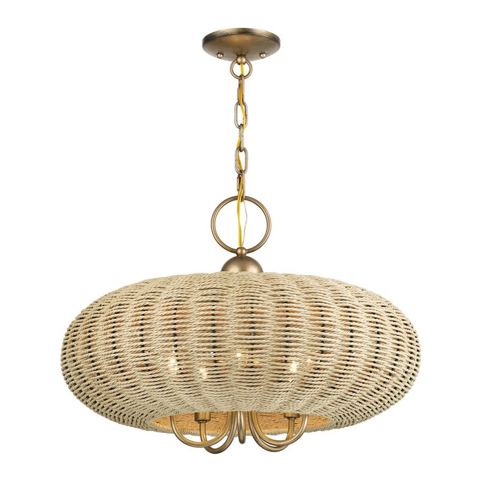 Livex Summervine 5Lt Pendant Chandelier, Gold/French Beige