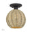 Livex Summervine 1Lt Small Semi-Flush, Bronze/French Beige - 60206-07