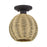 Livex Summervine 1Lt Small Semi-Flush, Bronze/French Beige