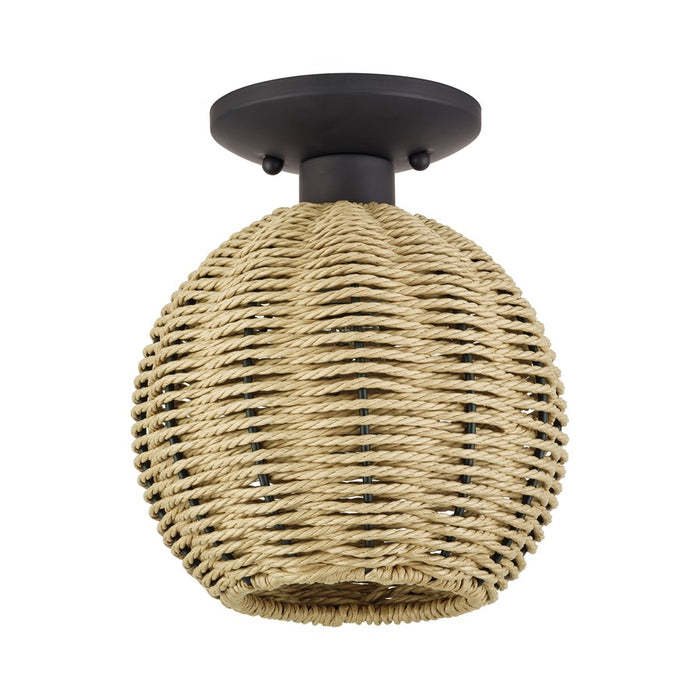 Livex Summervine 1Lt Small Semi-Flush, Bronze/French Beige