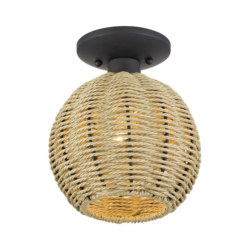 Livex Summervine 1Lt Small Semi-Flush, Bronze/French Beige