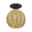 Livex Summervine 1Lt Small Semi-Flush, Bronze/French Beige