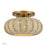 Livex Summervine 3Lt 14" Dia Semi-Flush, Gold/French Beige - 60207-48